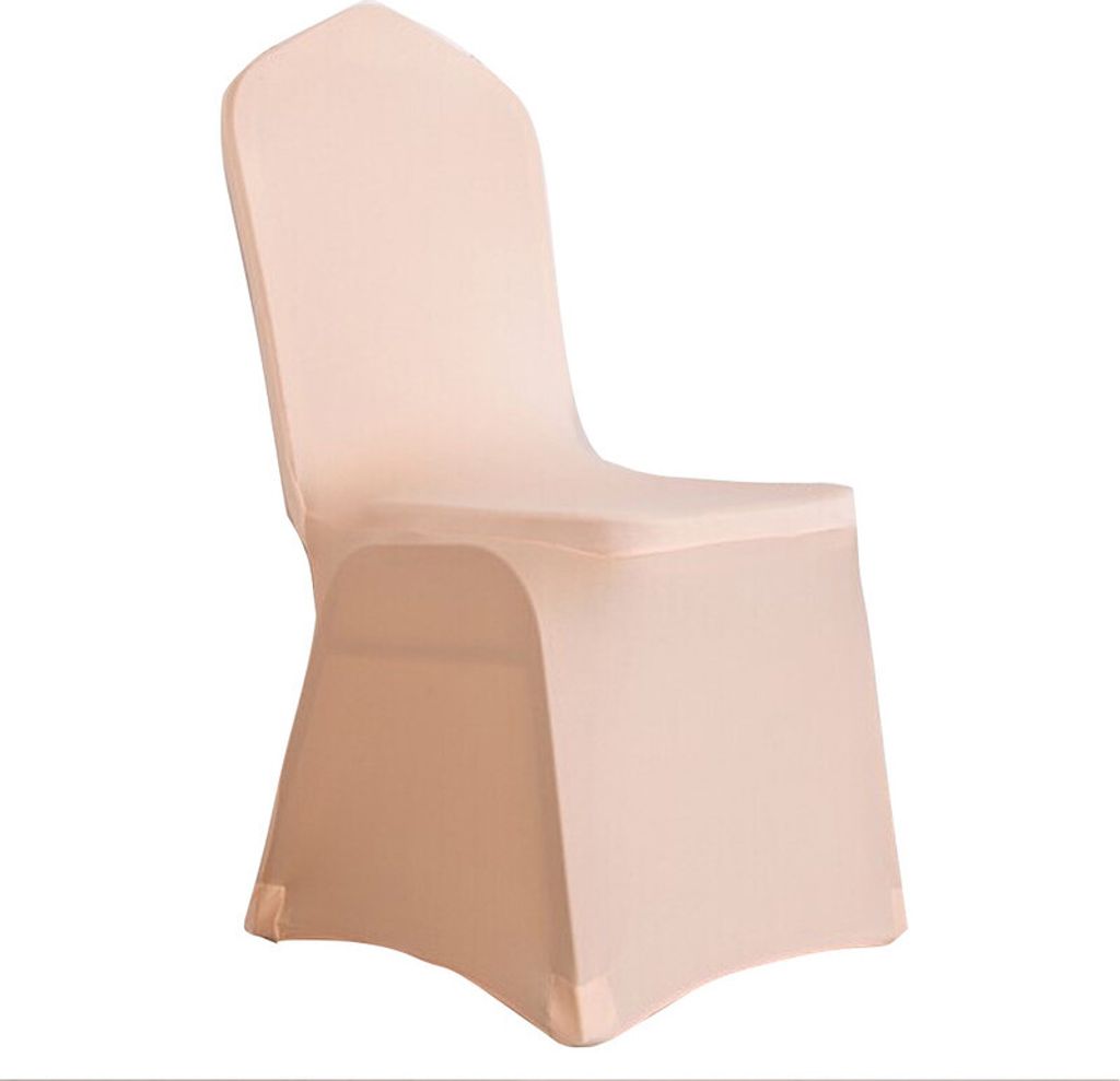 100 Stücke Nicht-gerade Weiß Elasthan Esszimmer Stuhlhussen Universal Stretch Stuhl Schonbezüge Beschützer für Bankett Hochzeit Hotel Dekoration