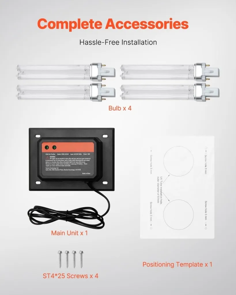 Lampe UV de purification d'air HVAC 18W compatible climatisation centrale