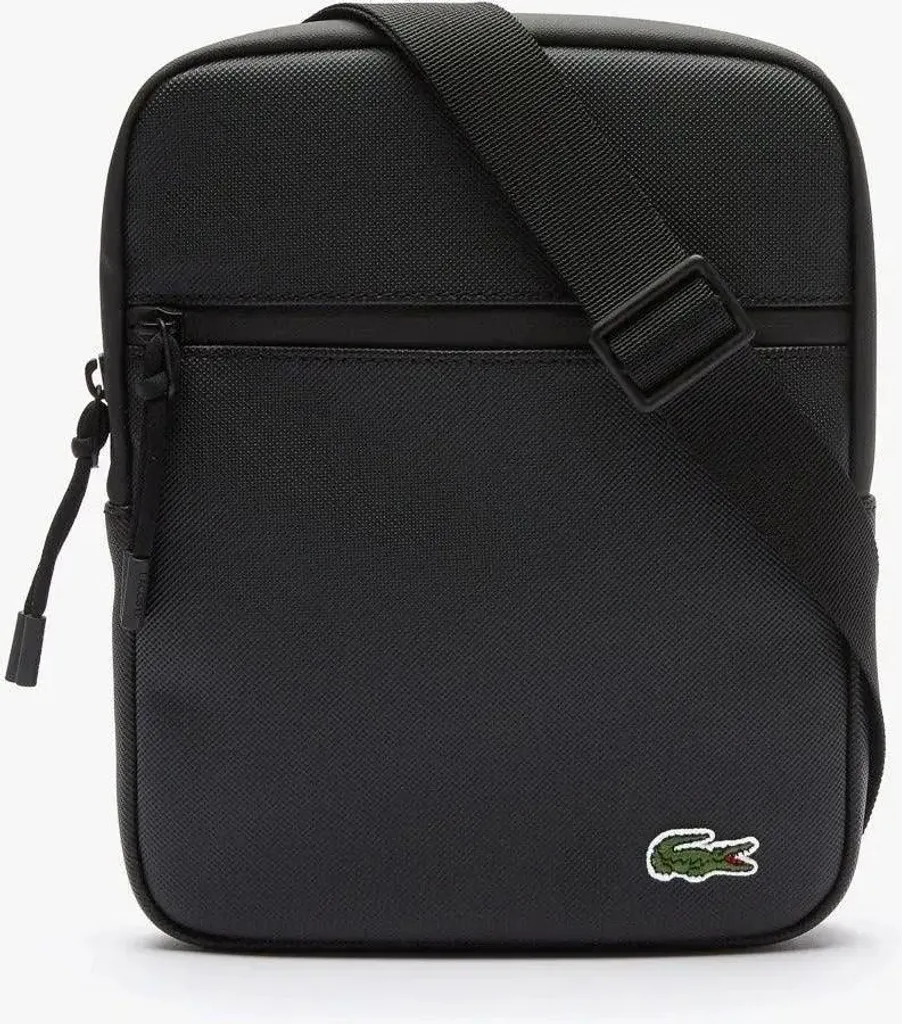 Sacoche Lacoste Homme Noire LCST - Idéal pour Voyager et Sortir en Ville