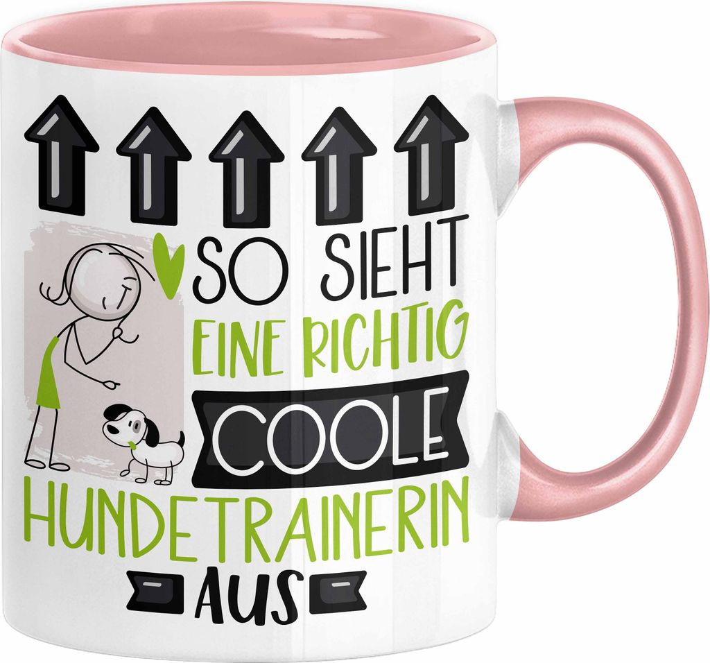Hundetrainerin Geschenk Tasse Lustig Geschenkidee für Hundetrainerin Geburtstag So Sieht Eine Richtig Coole Hundetrainerin Aus Frauen Spruch (Rosa)