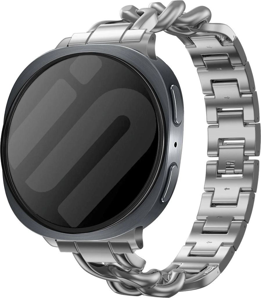 Strap-it Chain Armband - passend für Samsung Galaxy Watch 8 - 40 mm / Galaxy Watch 8 - 44 mm / Galaxy Watch 8 Classic (silber)