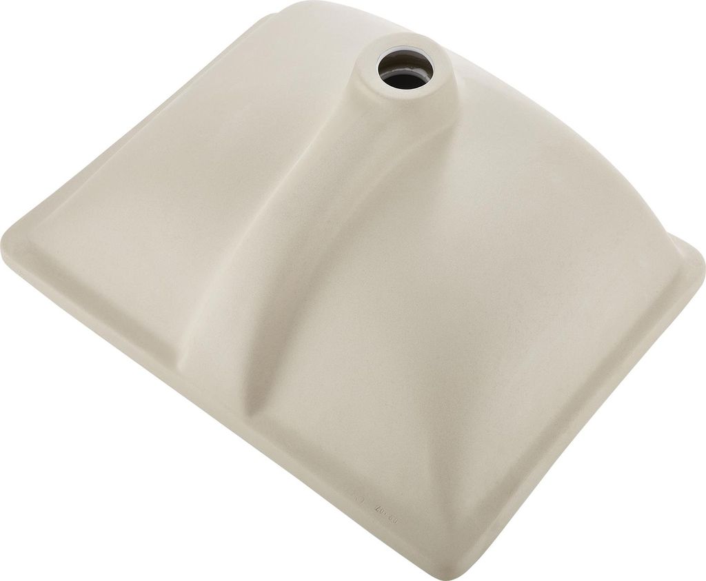 SucceBuy Unterbauwaschbecken aus Keramik 515 x 385 mm, rechteckige Spüle mit Überlaufloch, moderne Unterbauspüle für kompakte Räume, weißes B...