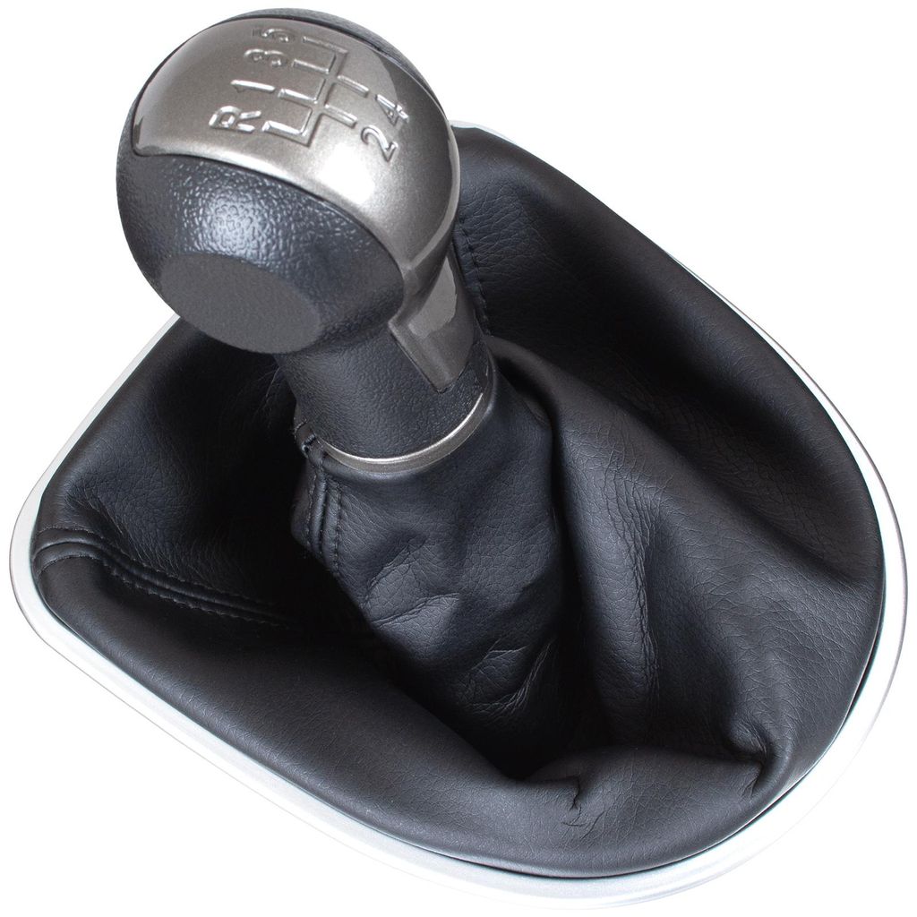Seat Toledo III 2004 - SCHWARZ-BEIGE Schaltknauf + Schaltmanschette mit CHROM-Rahmen, 5 GÄNGE