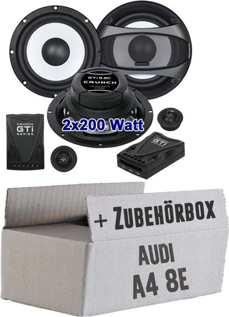 Crunch GTi6.2C Blackmaxx 16,5cm 2-Wege-System für Audi A4 8E - justSOUND