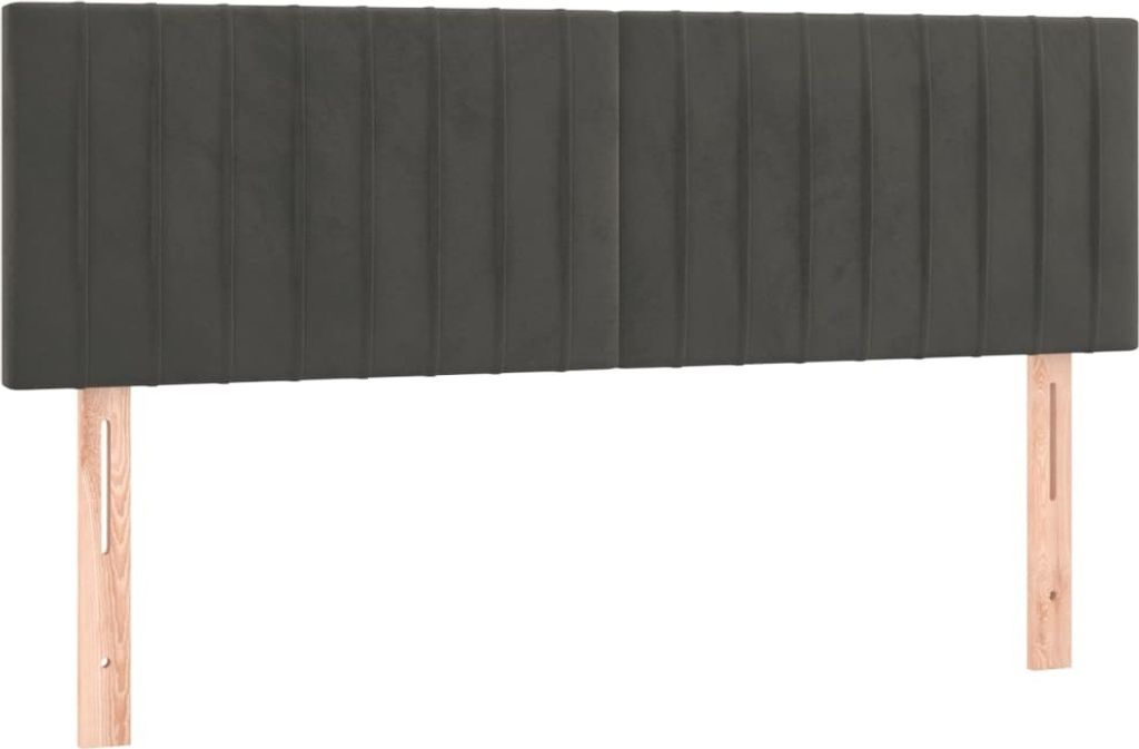 Kopfteile 2 Stk. Dunkelgrau 72x5x78/88 cm Samt