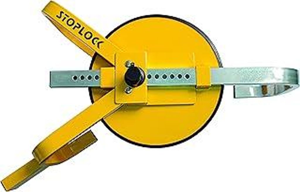 Stoplock Radkralle HG 400-00 - sichere Diebstahlsicherung für Pkw, Wohnwagen, Anhänger, andere Fahrzeuge mit kleinen Rädern, Gelbe