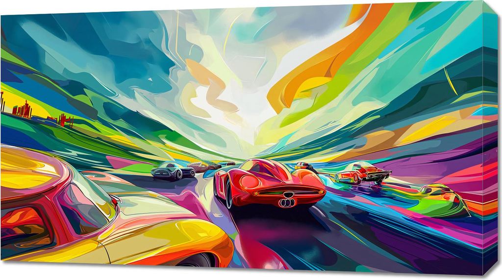 Bild 90x50cm Rennen Bei Farben