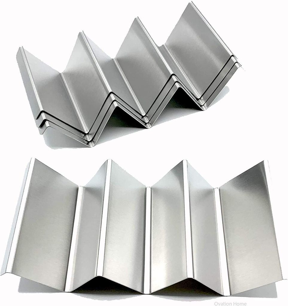 Taco-Halter, Taco-Ständer aus Edelstahl, Taco-Teller für 3 Tacos, spülmaschinenfest, ofen- und grillfest