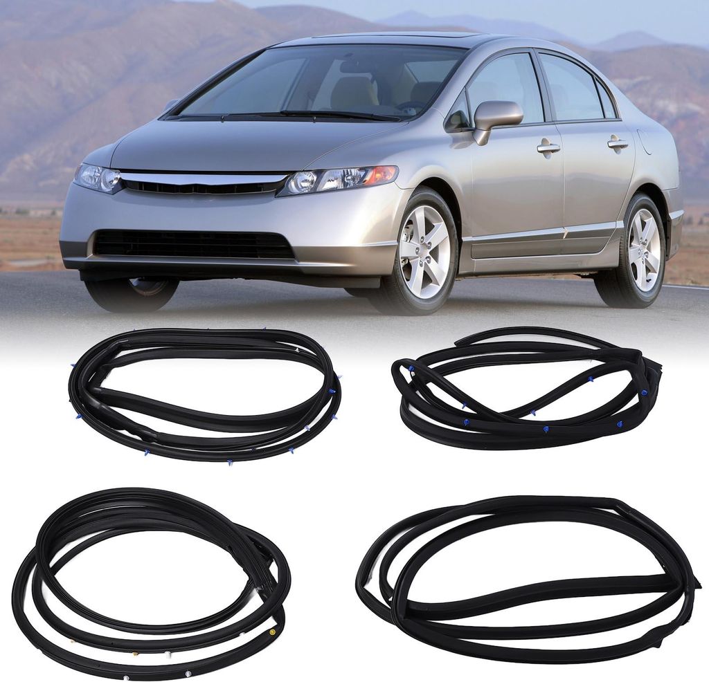 4PCS Tür Dichtungsleiste Form Dichtung 72350 SNE A01 Auto Streifen Ersatz für Civic 2006 bis 2011