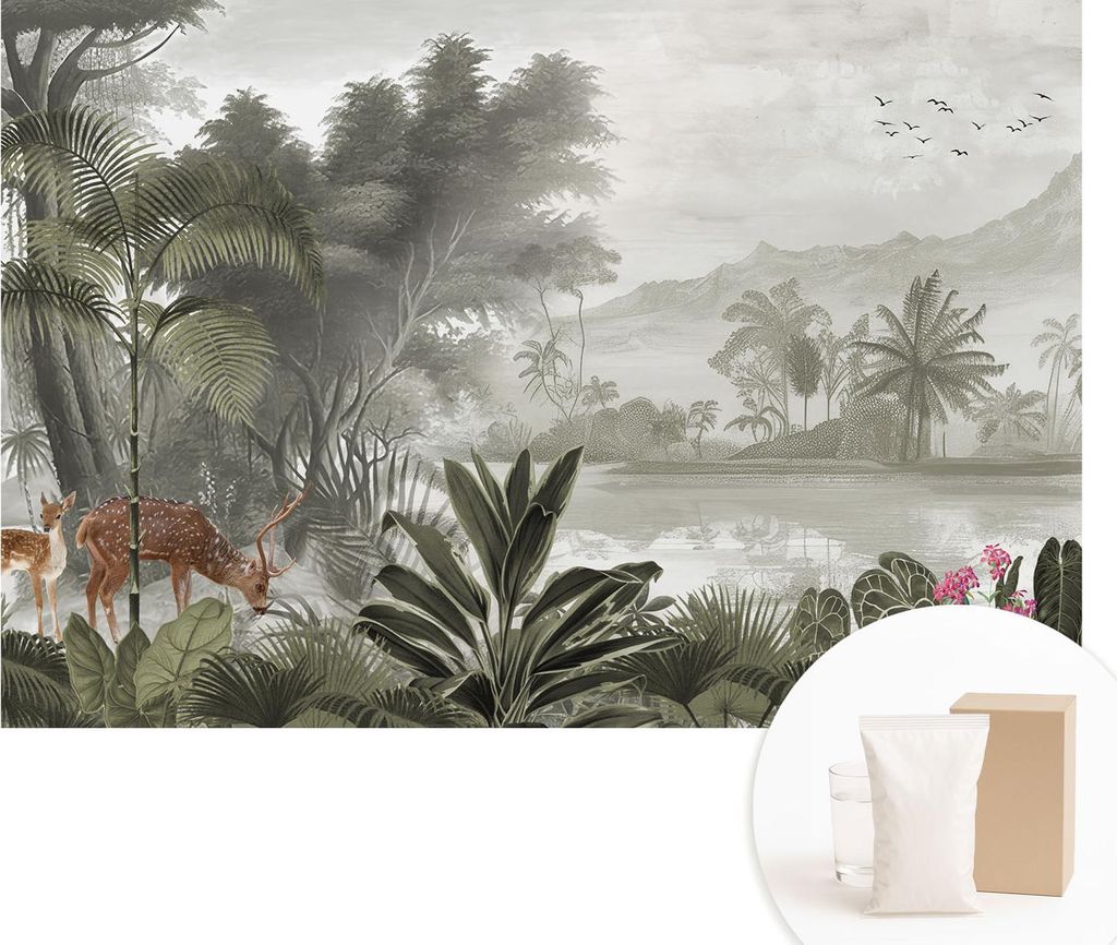 Fototapete - Wandbilder für Wohnzimmer - 104x70 cm - Dekorative Wandfolie - Modernes Design für Wanddekoration - Tapeten für Innenräume - Tropi...