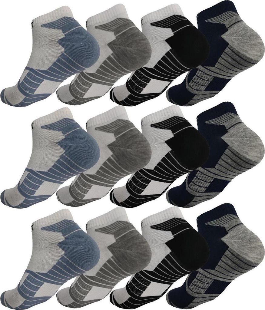12 Paar Sneaker Socken Herren Damen – 95% Baumwolle – Uni Produktbild 