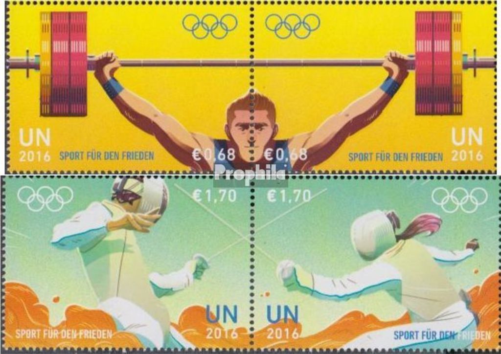 Briefmarken UNO - Wien 2016 Mi 920-923 Paare (kompl.Ausg.) postfrisch Olympische Sommerspiele