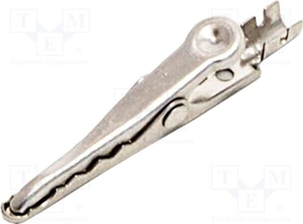 1x Krokodilklemme Ber.Halt: max.6,1mm 5A L. ges: 36mm BU-103TX Krokodilklemmen so