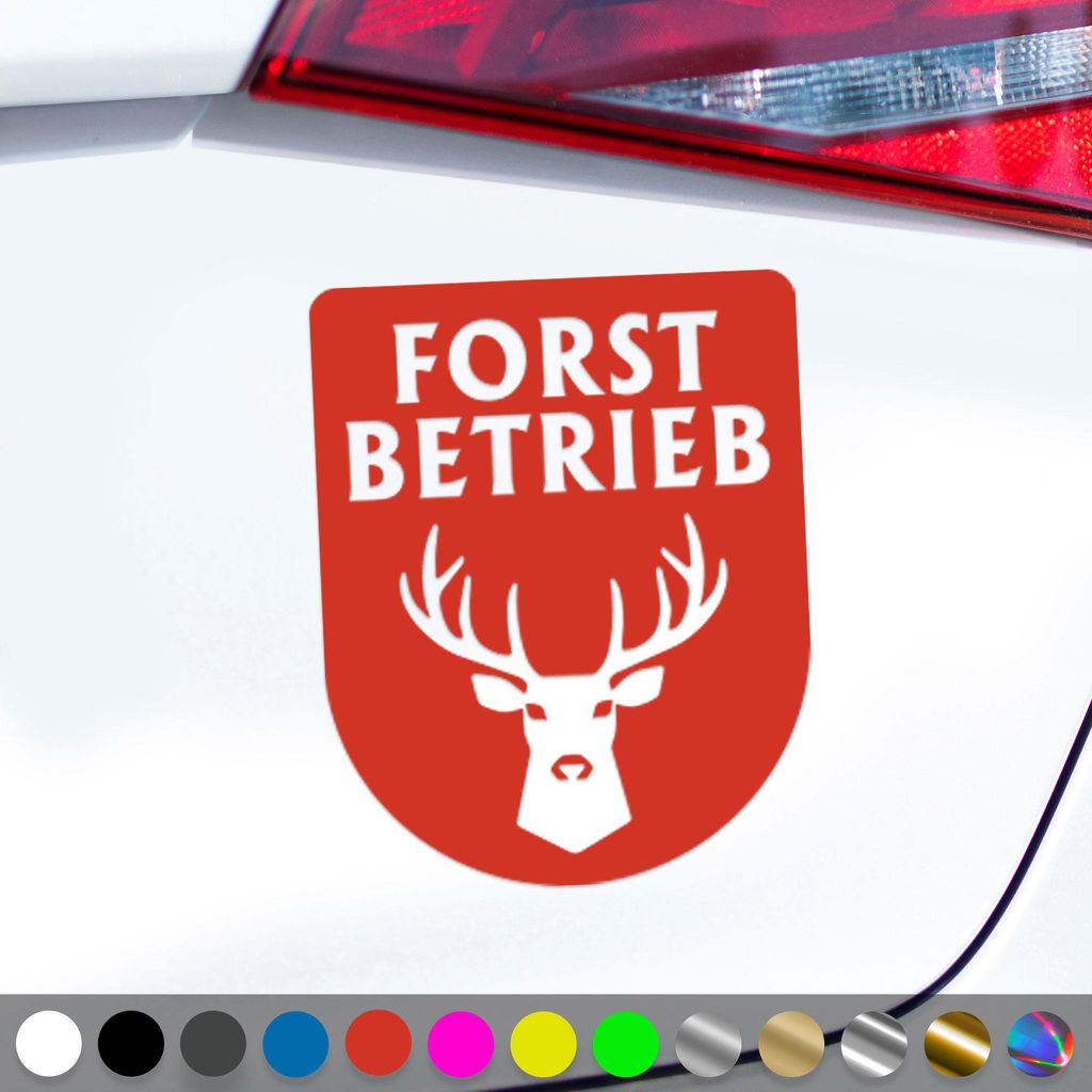 PantherPixel Forstbetrieb Aufkleber Forstwirt Forstwirtschaft Sticker Auto Geschenkidee Farbe Rot