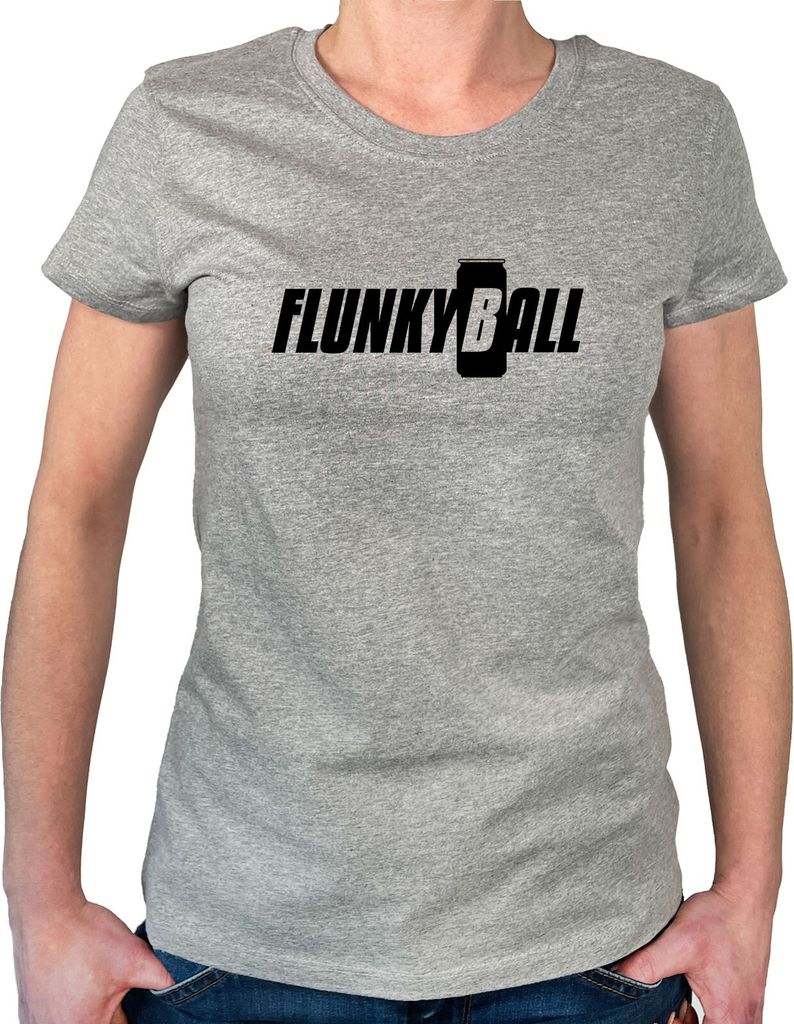 Huuraa Womans T-Shirt Flunkyball Bierdose Geschenk Größe L Sport Grey Bio Baumwolle Fairtrade Flunkyball Präsent