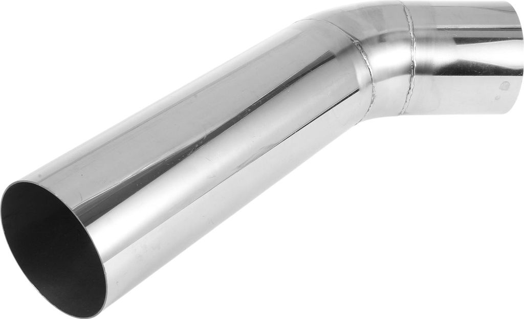 89mm/3.5" Außendurchmesser Verlängerter Auspuffkrümmer Auspuffrohr 1mm/0.04" Beidseitiger Flachmund Poliert 300mm/11.81"(L) 45 Grad