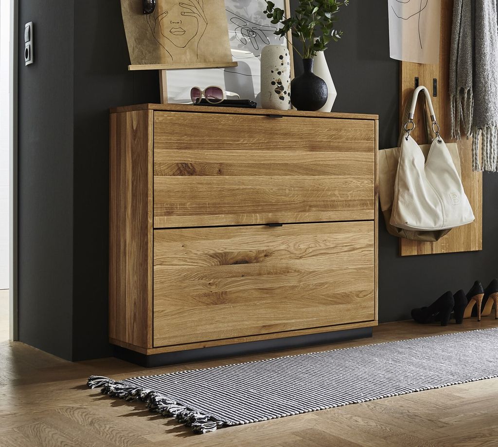 Schuhschrank Come In 90x86 Garderobe Eiche Geölt Fuß Schwarz