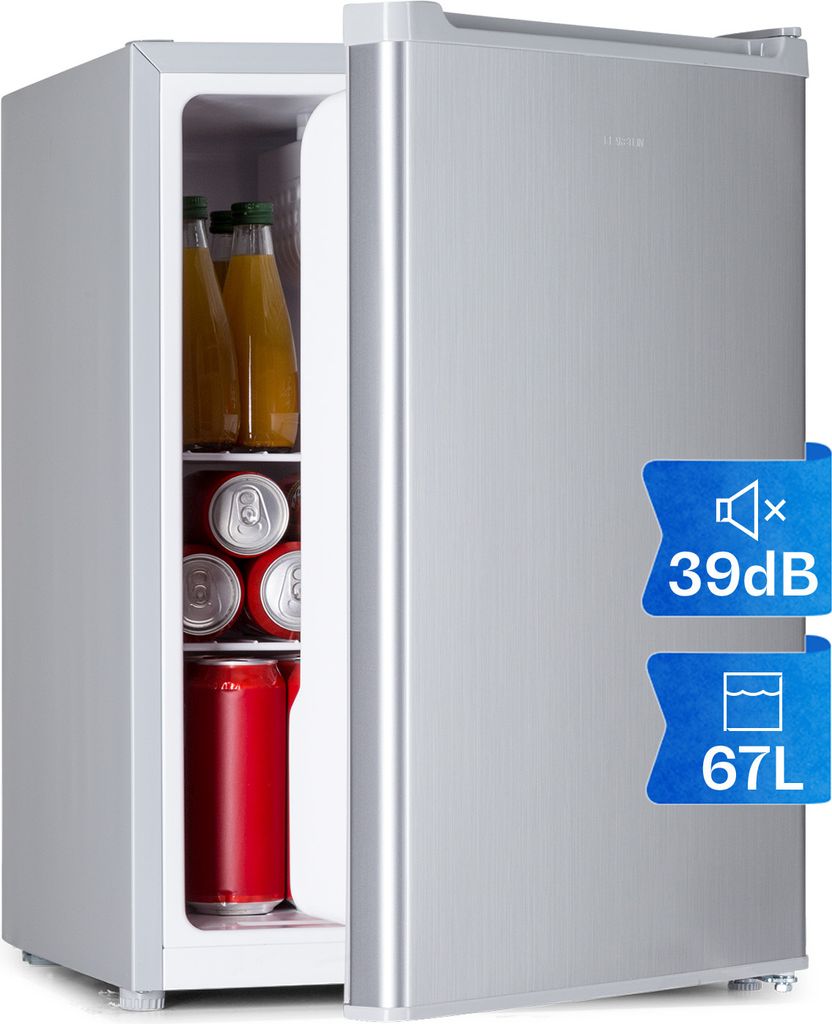Klarstein Mini Kühlschrank, Retro Mini-Kühlschrank mit Gefrierfach, 67 Liter Getränkekühlschrank Klein & Kompakt, Kleiner Kühlschrank mit Hera...