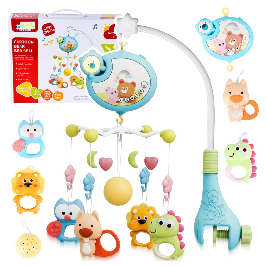 Mobile musical pour bébé Malplay, idéal pour lit de bébé, Image du produit 