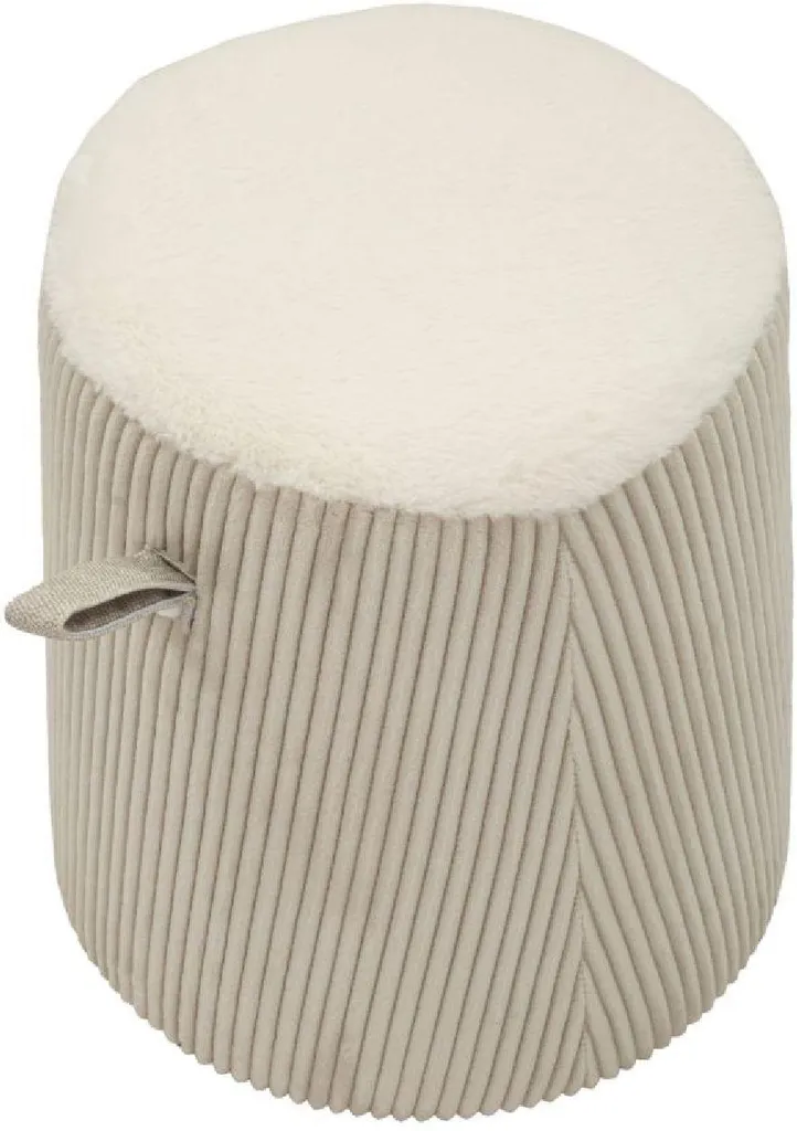 Tabouret Blanc Dublino 41x45x41 cm Finition Polyester et Structure MDF