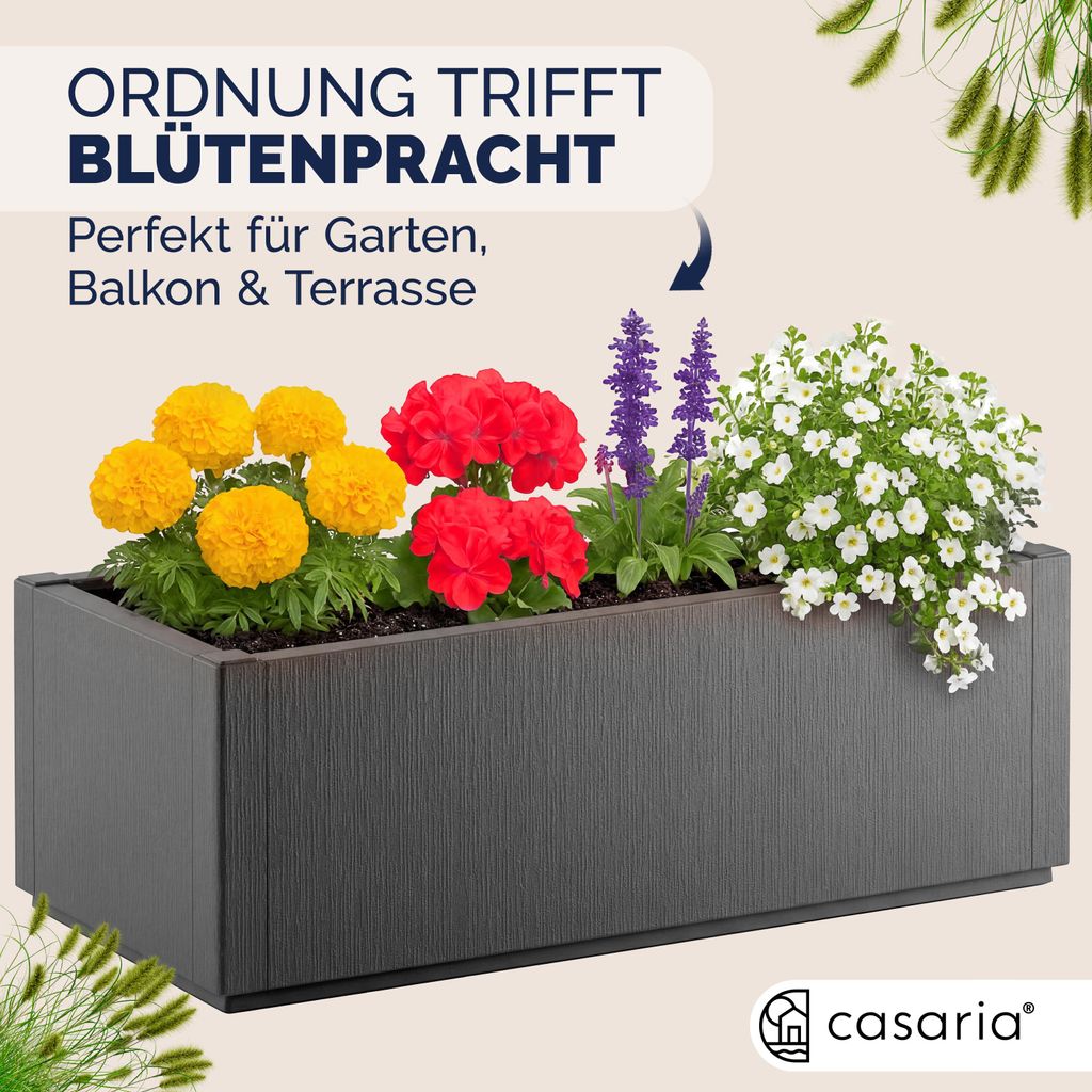 CASARIA Blumenkasten "Ethica" 80L Anthrazit