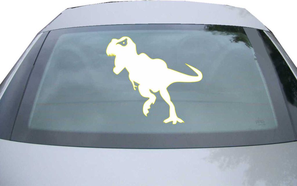 Indigos UG - Aufkleber Heckscheibe & Motorklappe DE7141 - weiß - 600x545 mm - Dinosauerier Pflanzenfresser - Auto Scheiben Fenster Heckklappe Tuni...