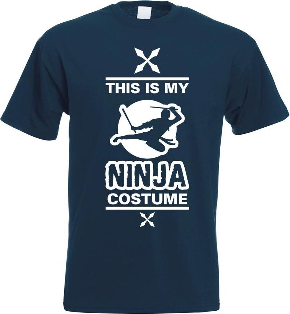 Kiwistar - T-Shirt - Navy - This is My Ninja Costume Motiv Bedruckt Funshirt Design Print - mit Motiv Bedruckt - Funshirt Design - Sport - Freizeit...