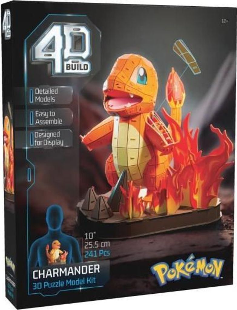 3D Puzzle Salamèche Pokémon, 241 Teile, 26cm Modellbausatz, ab 12 Jahren