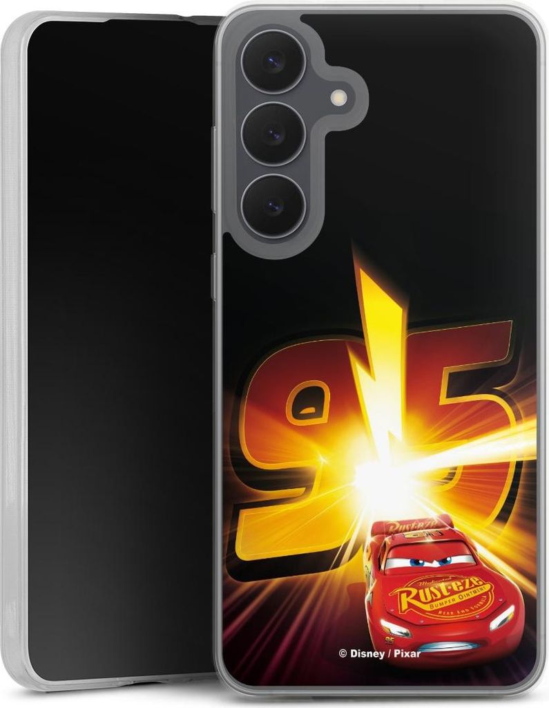 DeinDesign Slim Hülle für Samsung Galaxy S25 FE Silikon Case Ultra Dünn Handyhülle Cars Lightning Mcqueen 95 Offizielles Lizenzprodukt