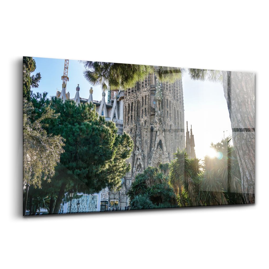 Glasmalerei - Dekorative Malerei - Moderne Malerei - 140x70 - Park Sagrada Familia Barcelona