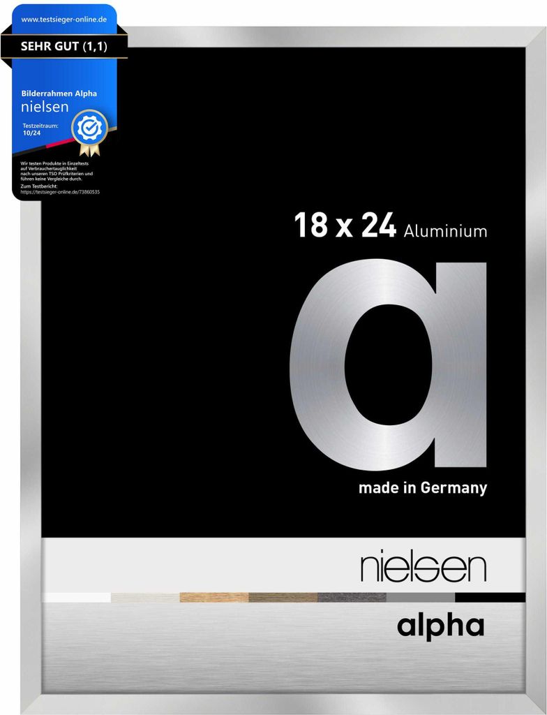 nielsen Aluminium Bilderrahmen Alpha, 18x24 cm, Silber