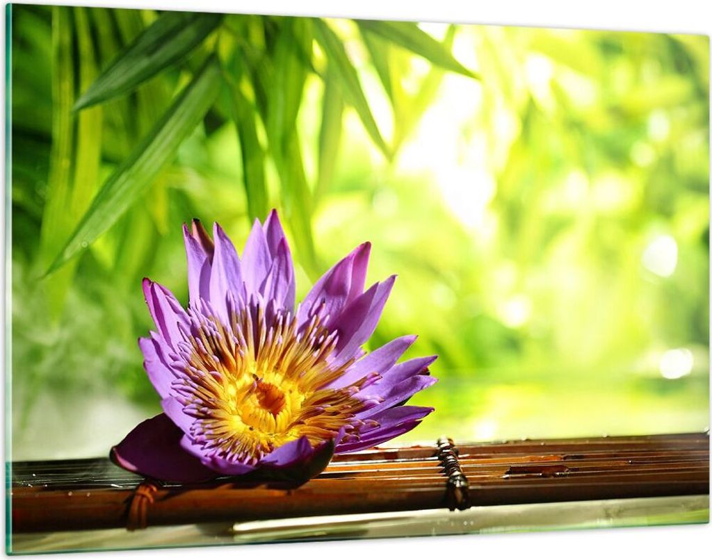 Bilder auf glas - Asien spa bambus blume - 120x80cm - Produktbild 