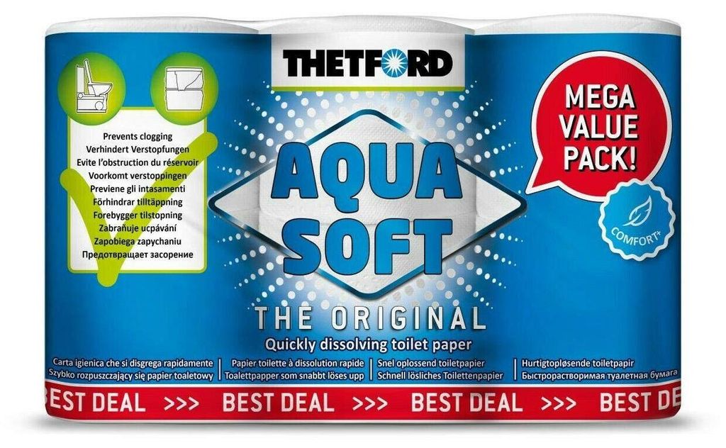 Thetford Aqua Soft, 200 vellen, 200 vellen, 25 meter, 1,25 Productafbeelding 