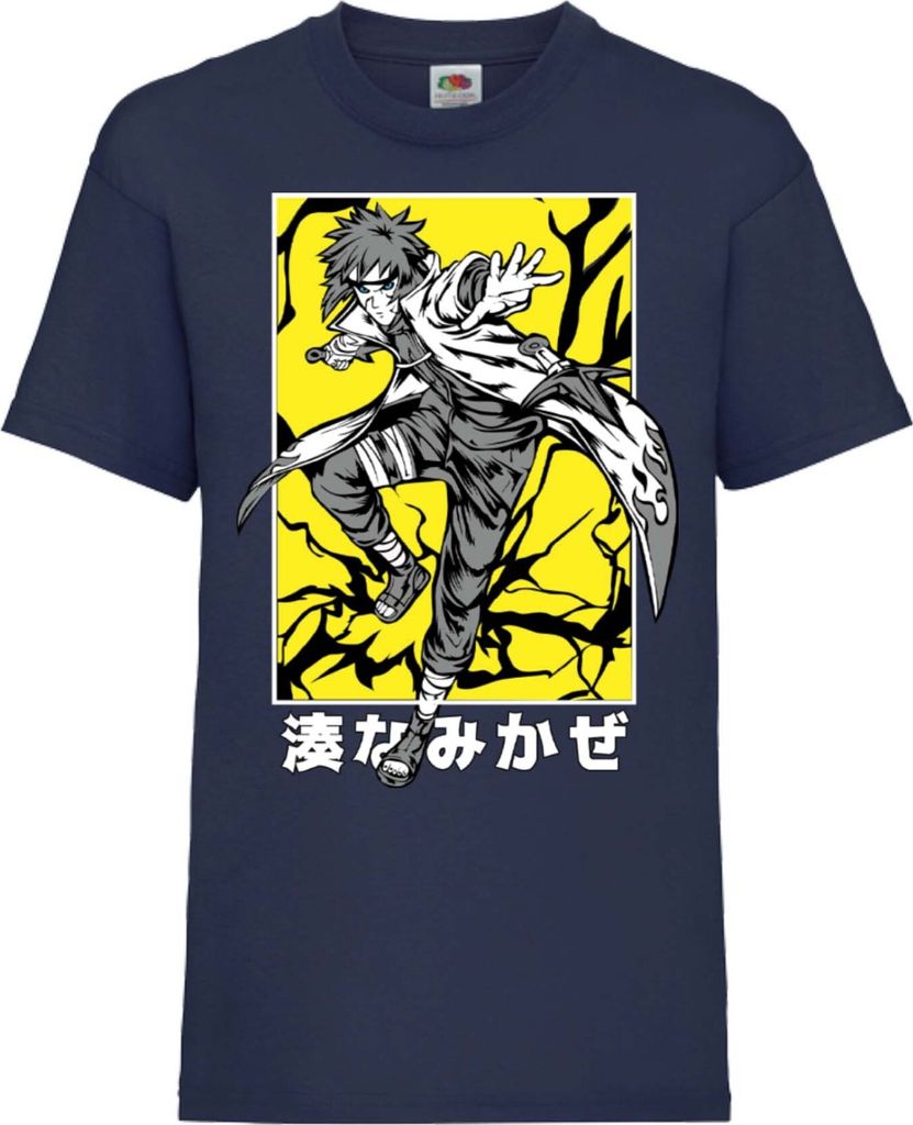 Kinder T-Shirt Naruto Minato Namikaze, 9-11 Jahr - 140 / Dunkelblau