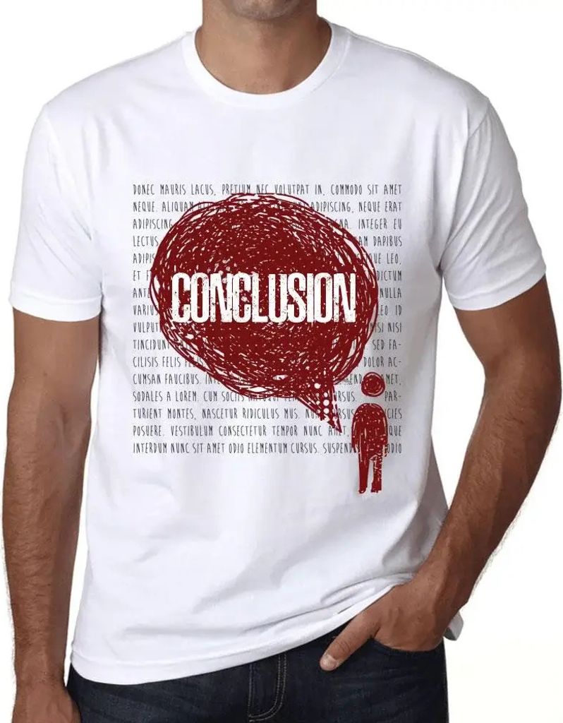 Herren Grafik T-Shirt Schlussfolgerung der Überlegungen – Thoughts Conclusion – Öko-Verantwortlich Vintage Jahrgang Kurzarm Lustige Druck Geb...