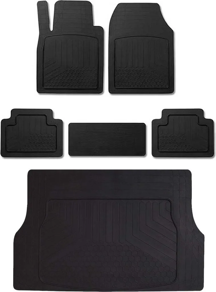 Set di tappetini in gomma e rivestimento del bagagliaio per VW T-Roc 2017-25 antiscivolo in gomma nera