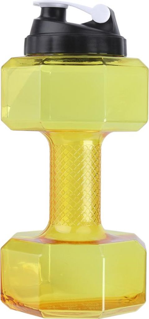 Große Kapazität Hantel geformt Übung Sport Wasserflasche Fitness Gym Training Cup gelb