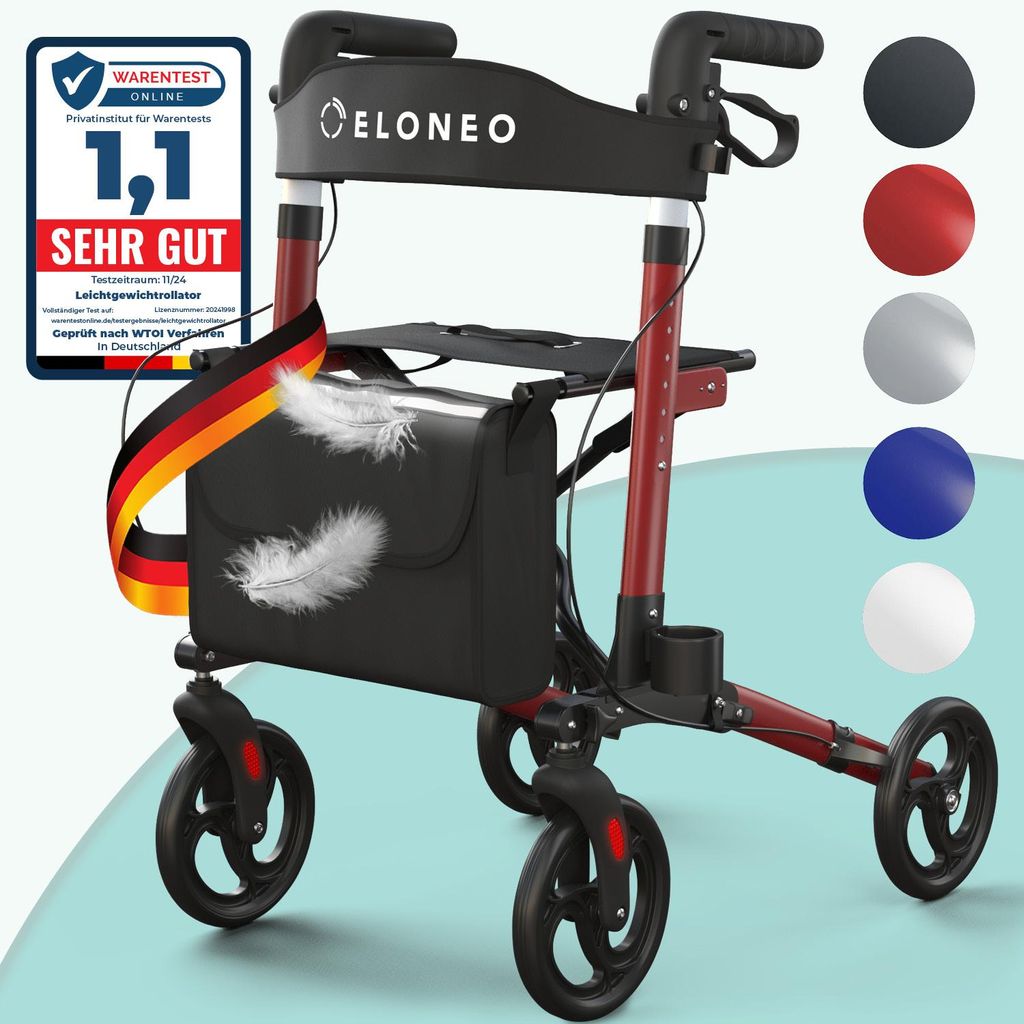 ELONEO Rollator faltbar und leicht mit Sitz, Produktbild 