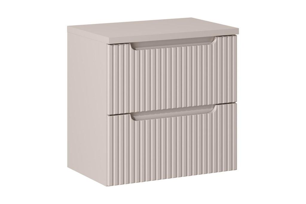 Waschbeckenunterschrank - Mit Arbeitsplatte 60 cm , 2 Schubladen , Nova Cashmere N BM208 - Kaschmir/Matt