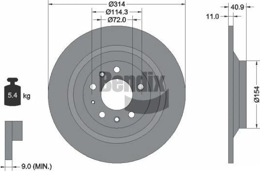 Disques de frein avant/arrière Bendix BDS2233 G31Y26251 - Qualité Pro