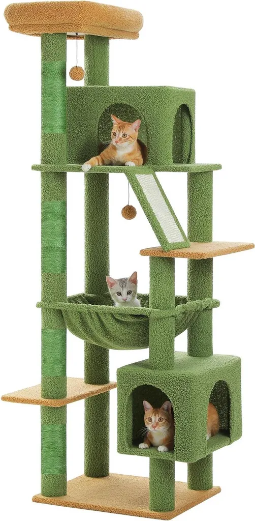 Arbre à chats design à plusieurs étages avec appartements grand confort