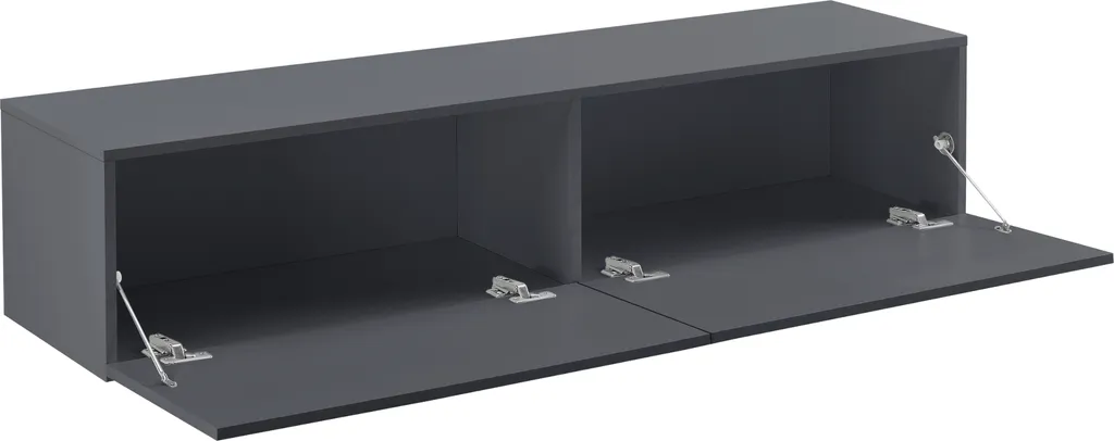 Mobile TV e Appendiabiti 140cm Grigio Opaco - Consolle Sospesa en.casa - 3