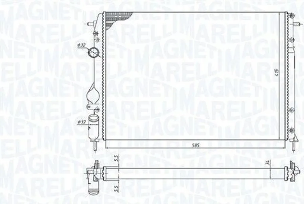 Radiateur moteur MAGNETI MARELLI 350213198500 pour RENAULT Scénic et Megane