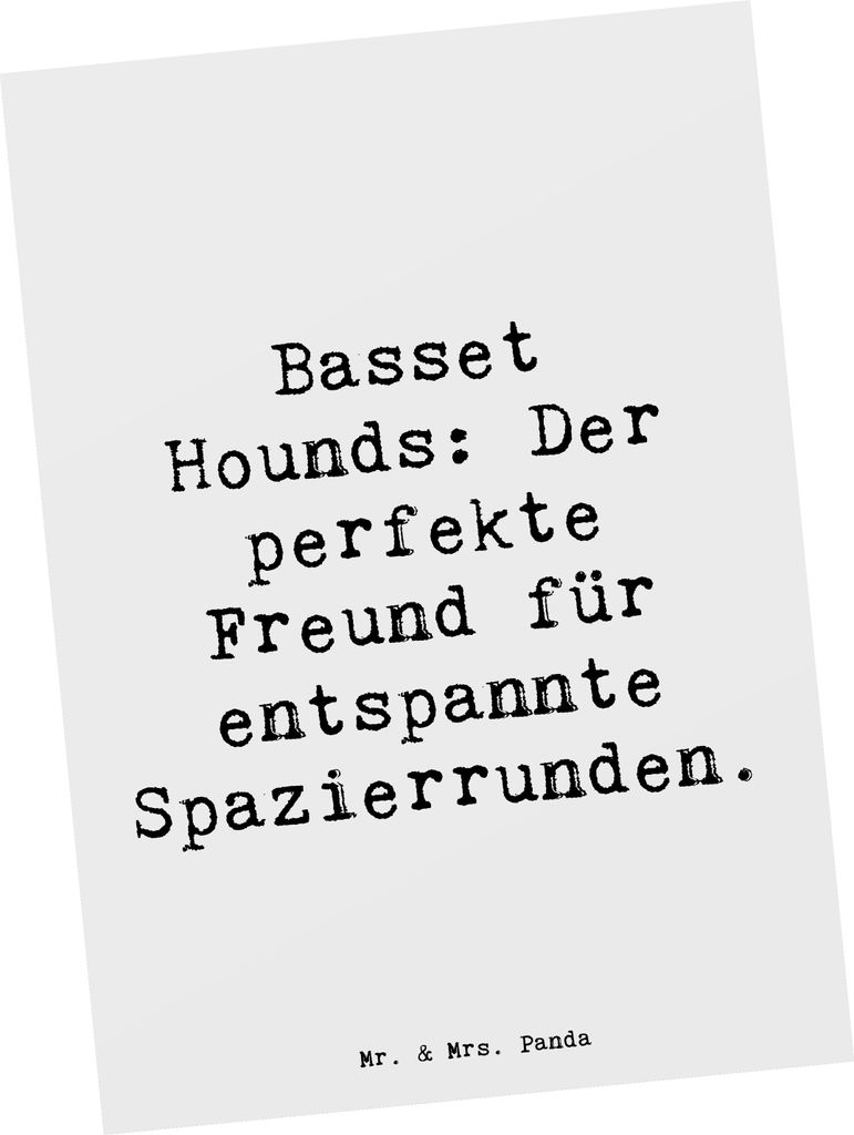 Mr. & Mrs. Panda Postkarte Spruch Basset Hound Freund - Produktbild 