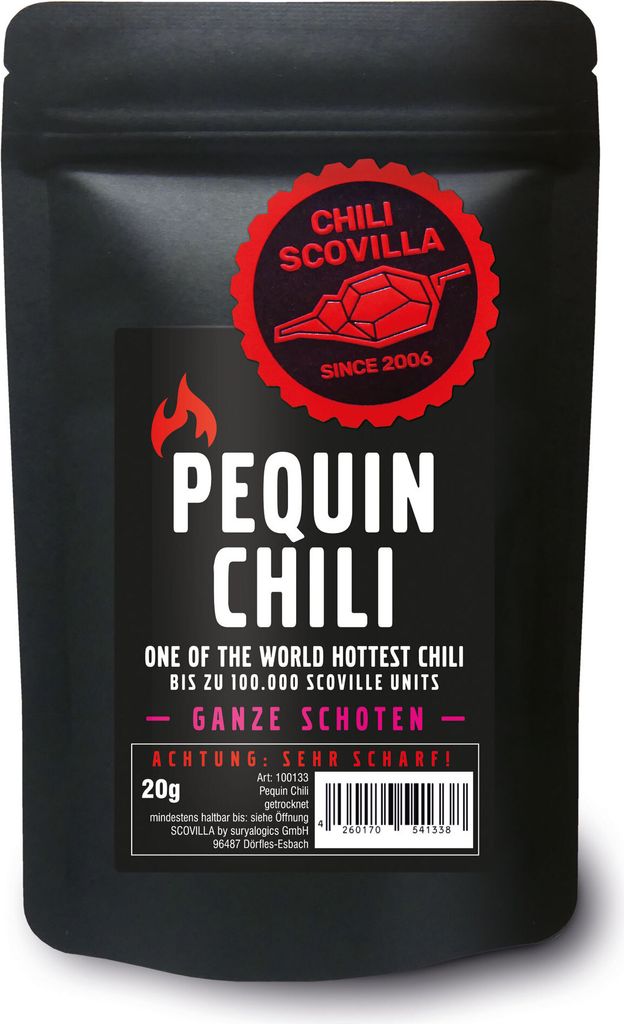 CHILI SCOVILLA Pequin Schoten im SealPack, 20g Produktbild 