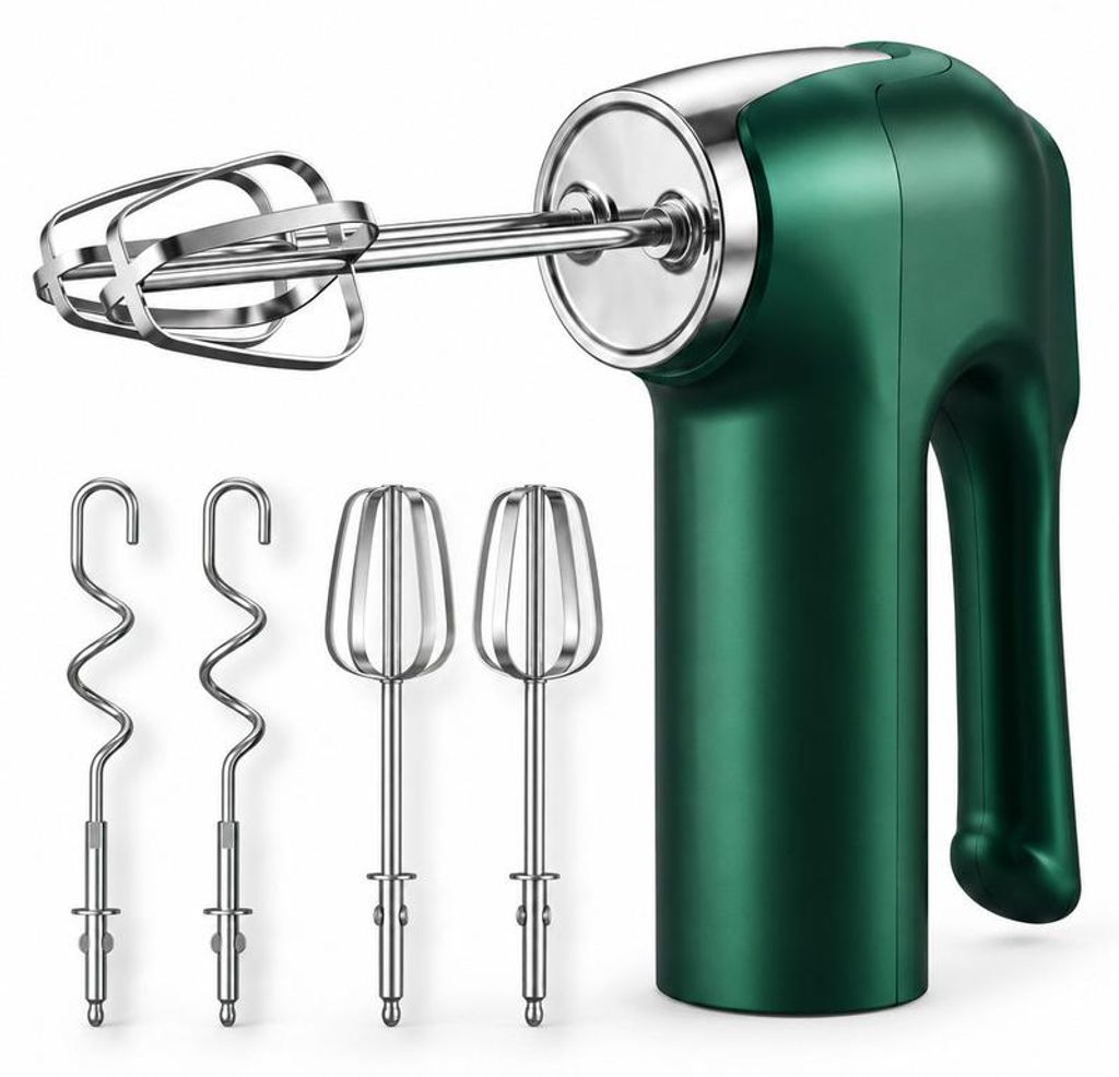 Akku Handmixer kabellos, Handrührgerät mit Knethaken und Produktbild 