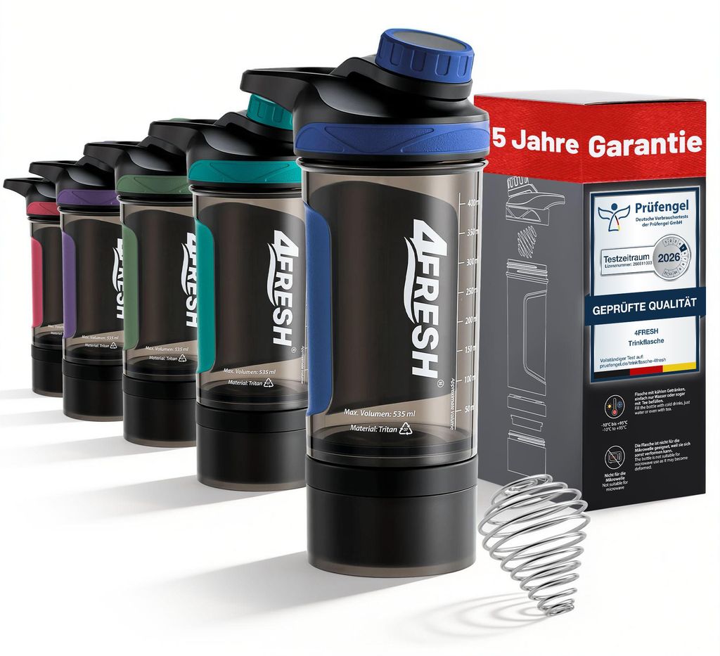 4FRESH Proteïneshakerfles 500 ml, gemaakt van Tritan - Productafbeelding 
