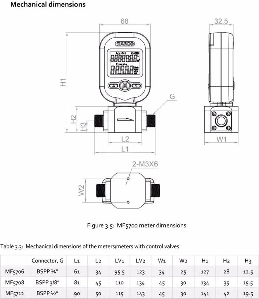 Débitmètre digital MF5706 0-20L/Min haute précision et format compact - 5