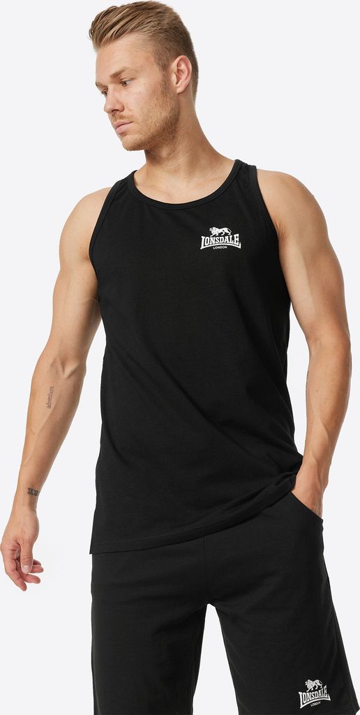 Herren Singlet schmale Passform DOLTON Black/White XL Lonsdale