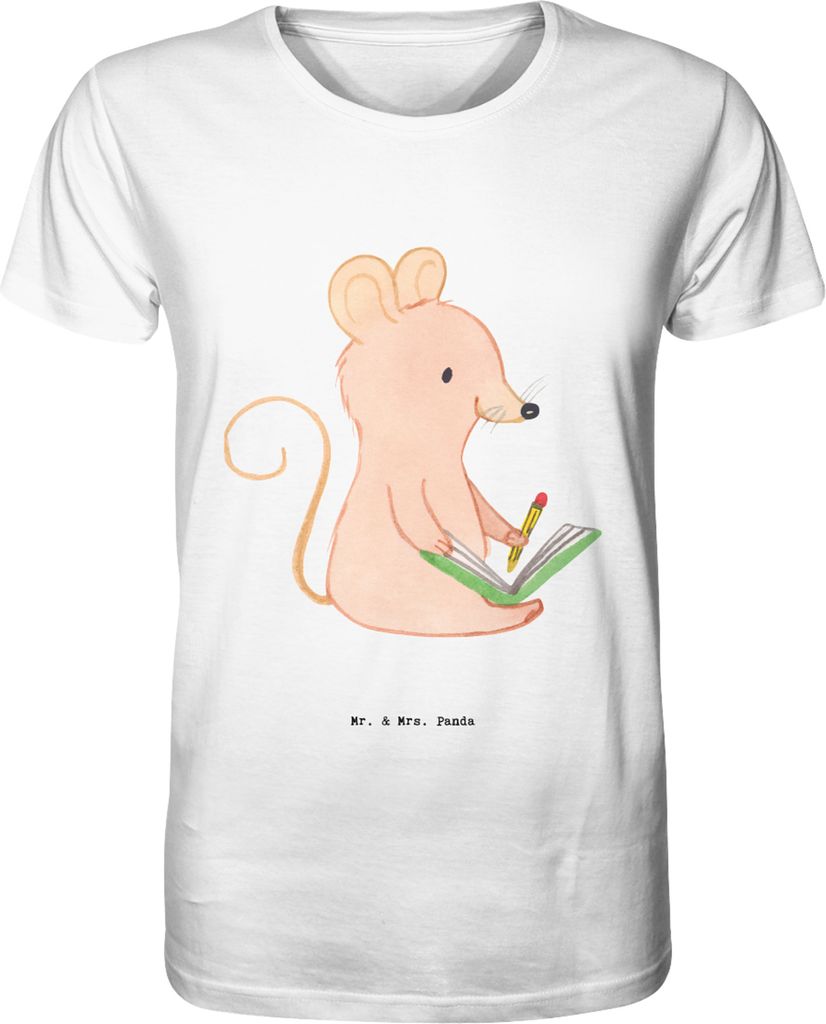 Mr. & Mrs. Panda T-Shirt Maus Kreatives Schreiben Größe XL - Weiß - Geschenk, Printshirt, Literatur, Creative Writing, Oberteil, Tshirt, herren ...